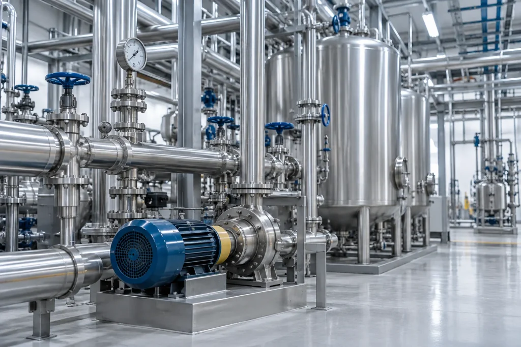 Chemical processing plant piping and fluid handling equipment