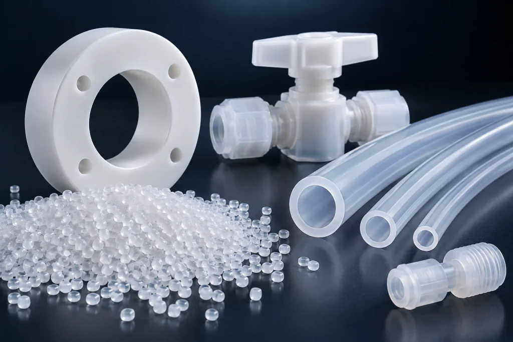Fluoropolymer tubing, valves and fluid-handling components for demanding industrial applications.